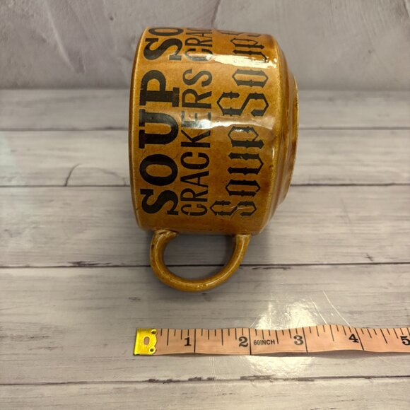Vintage Retro 1970's Brown Stoneware Soup Crackers Japan Mug (SKU: 210MI) - Picture 9 of 9